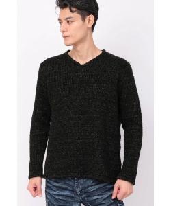 Футболка с V-образным вырезом из блестящей шерсти TORNADO MART, цвет Black