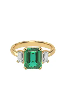 Кольцо Eden из переработанного желтого золота с бриллиантами и изумрудом VEYNOU, золотой