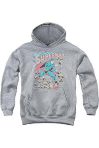 Супермен злится на камни молодежная толстовка с капюшоном Gildan, Athletic Heather