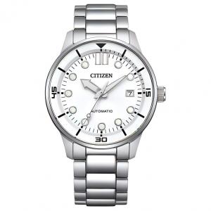 CITIZEN Часы Mechanical Watch Series Mechanical Movement Stainless Steel Strap Watch 40mm Men's Watch White Dial, White Dial