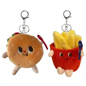 Плюшевый кулон в виде куклы бургера с картошкой фри высотой 7,5 см/10,5 см FKOFR