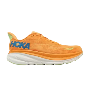 Кроссовки HOKA Clifton 9 2E Wide 'Solar Flare Lettuce', оранжевый