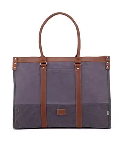 Сумка-тоут Stone Creek из вощеного холста TSD BRAND, серый