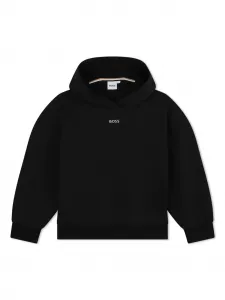 Худи с вышитым логотипом BOSS Kidswear, черный