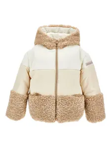 Пуховик со вставками Monnalisa, белый