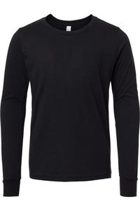Футболка с длинным рукавом BELLA + CANVAS Youth Heather CVC, цвет solid black blend