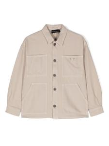 Куртка-рубашка с логотипом Eagle Emporio Armani Kids, бежевый