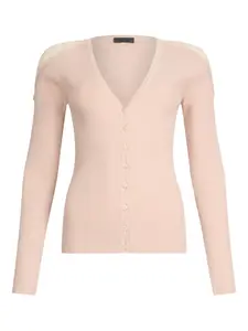 Кардиган в рубчик с кружевной отделкой LIU JO, розовый