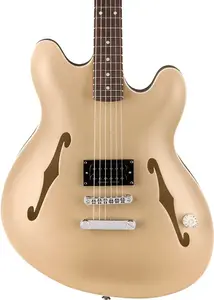 Электрогитара Fender Tom DeLonge Starcaster, гриф из розового дерева, хромированная фурнитура, сатиновое покрытие Shoreline Gold