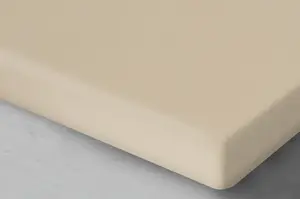 Простыня, хлопковый сатин, высшего качества, без ластика, 200х220 см, бежевая Oritex