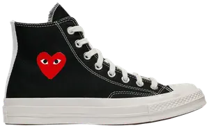Кроссовки Converse Comme des Garçons PLAY x Chuck 70 High 'Small Red Heart - Black', черный