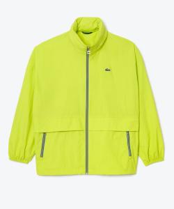 Водоотталкивающая, ветрозащитная нейлоновая куртка с объемными рукавами / блузон на молнии