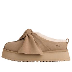 (WMNS) UGG Платформенные тапочки-слипоны с бантом, цвет «песочный»