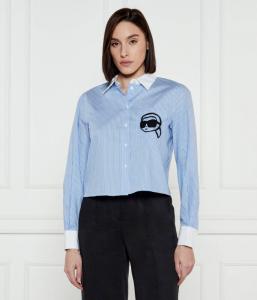 Футболка с иконой Cropped fit Karl Lagerfeld, синий