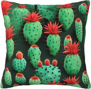 CarXs Подушка-брошь с кактусами, двусторонний принт Many Small Cactus Art