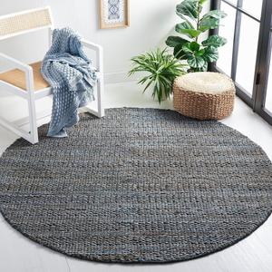 Ковер SAFAVIEH, 244 x 244 см, Natural Fiber Collection, Grey, ручное плетение из джута, идеально для помещений с высокой проходимостью в гостиной, спальне (NF212G)