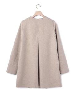 Шерстяное пальто без воротника из бобровой шерсти