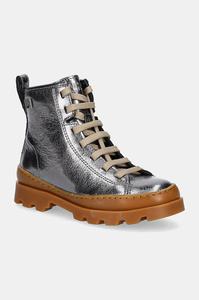 Детские зимние кожаные ботинки Brutus Camper, серебряный