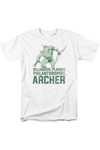 Футболка с коротким рукавом для взрослых DC Comics Archer Gildan, белый