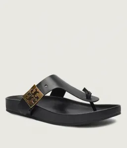 Кожаные шлепанцы Tory Burch, черный