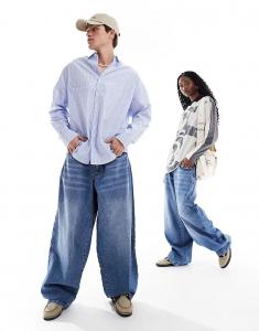 COLLUSION X004 джинсы-баллоны унисекс с потертостями - МУЛЬТИ