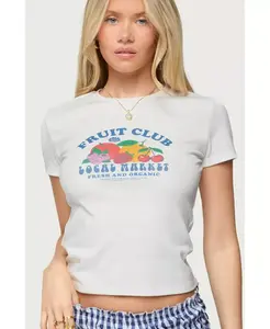 Женская футболка с принтом Fruit Club Edikted, белый
