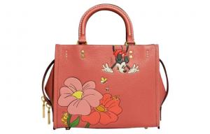 Rogue Cow Leather Одноплечевая Сумка через Плечо Среднего Размера Женская Розово-Красная COACH