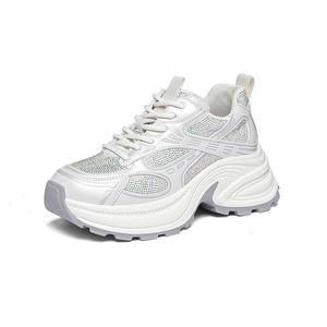 Низкие, массивные, амортизирующие, противоскользящие и износостойкие кроссовки для увеличения роста для женщин Golden Silk Rabbit, Beige