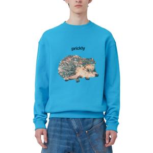 Свитшот с принтом ежика, круглый вырез JW Anderson, синий