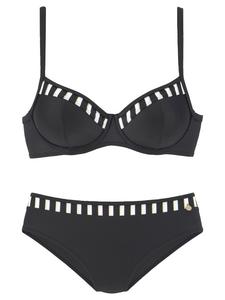 Комплект бикини LASCANA, цвет schwarz/weiß/goldfarben