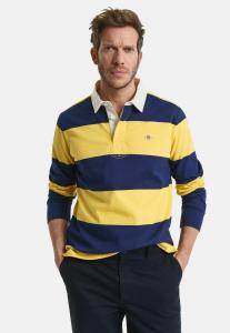 Поло GANT STRIPED HEAVY RUGGER, Persian Blue/Blue