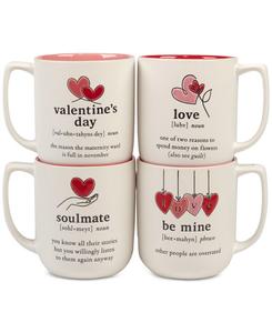 Набор из 4 кружек ко Дню святого Валентина Certified International, розовый