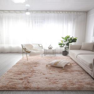 Budis Ковер 100х200 см для спальни/гостиной, длинный ворс, плюш, полное покрытие, цвет хаки [Tie-Dye]