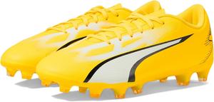 Футбольные бутсы Puma Mens Ultra Play Firm для игры на твердом искусственном газоне, белый/черный/желтый