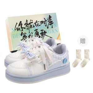 JimiXiong Женские низкие скейтерские кроссовки Blue+Box+Gift Socks, цвет Blue+Box+Gift Socks