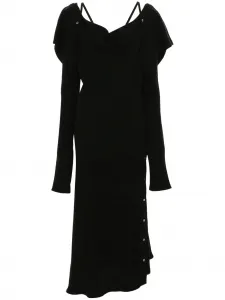 Шелковое платье макси со съемными рукавами Setchu, черный