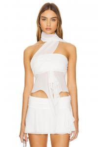 Шифоновый топ с запахом Guizio, белый