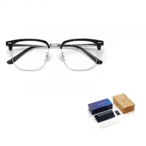 LASHION Квадратные очки для мужчин, Black Silver