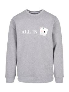 Свитер F4NT4STIC Sweatshirt Poker All In Karten, пятнистый серый