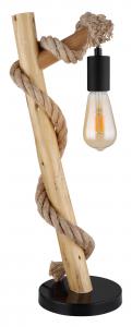 Настольная лампа Globo коричневый, натуральный, черный, 19/16,5/53,5 см