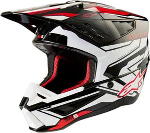 Мотокроссовый шлем Alpinestars s-m5 action 2 2024, Black/White/Red