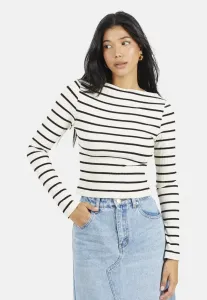 Полосатая блузка с длинными рукавами Brave Soul, Off-White