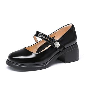 Туфли Мэри Джейн на массивном каблуке для женщин Spider King, Black
