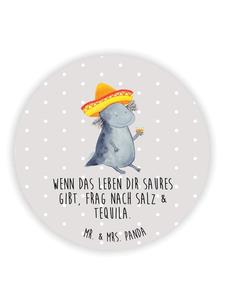 Mr. & Mrs. Panda Магнит на холодильник с изображением аксолотля и текилы, выполненный в пастельно-сером цвете