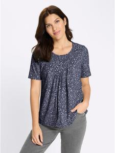 Рубашка с короткими рукавами с принтом темно-синего и белого цветов Sieh an!