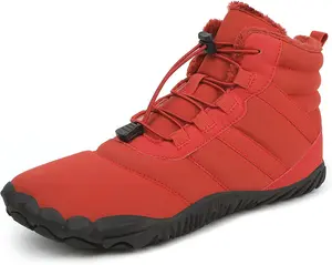 Зимняя обувь для походов босиком для женщин и мужчин, водонепроницаемые босоножки с широкой носочной частью, ботинки для ходьбы, теплые кроссовки Generic, A65-Red