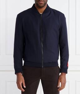 Бомбер мужской Hugo шерстяной на молнии, синий