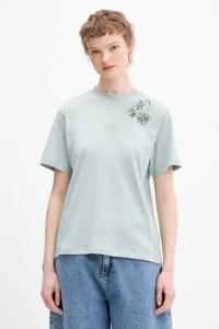 Хлопковая футболка Adidas, зеленый