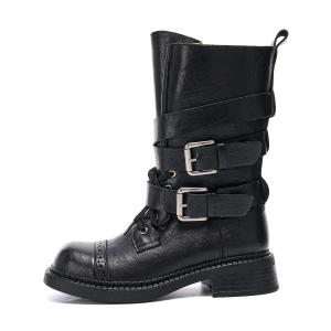 EBLAN Коричнево-черные женские ботильоны, цвет Black