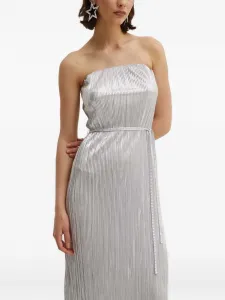 Платье макси Luna с завязками на талии и складками NEVER FULLY DRESSED, серый